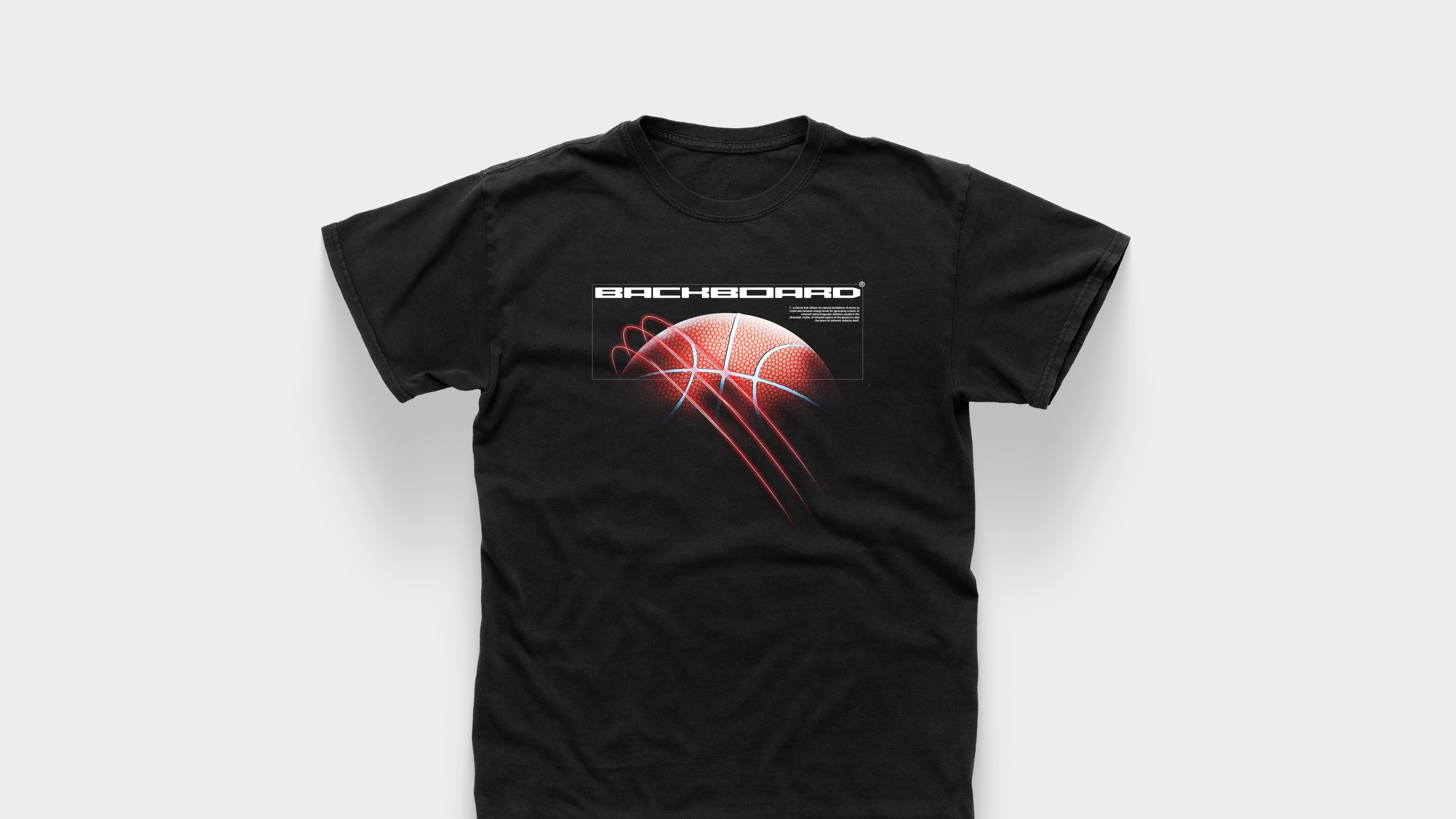 Backboard basketball t-shirt — apparel graphic design, design 1