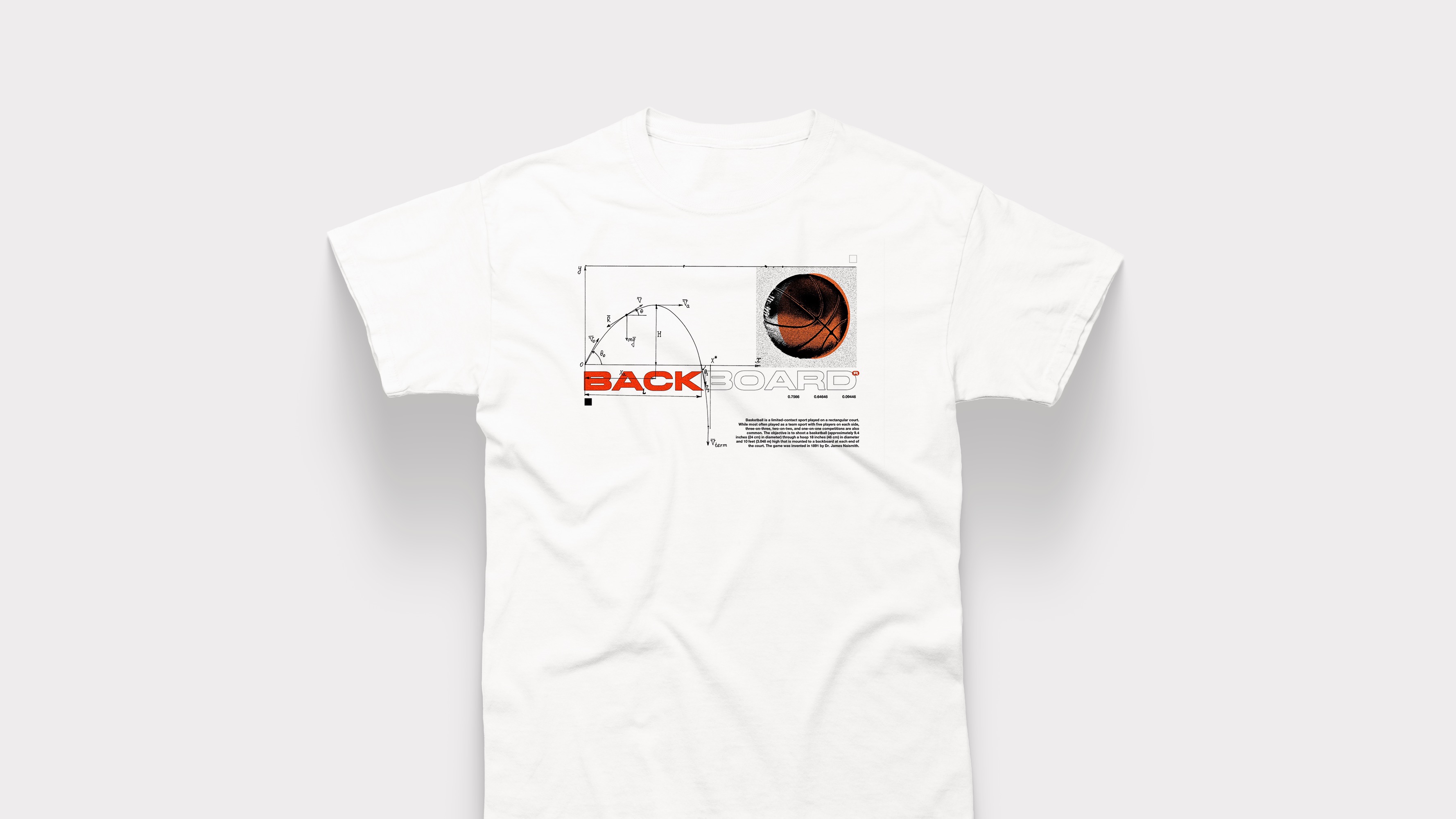 Backboard basketball t-shirt — apparel graphic design, mockup 2