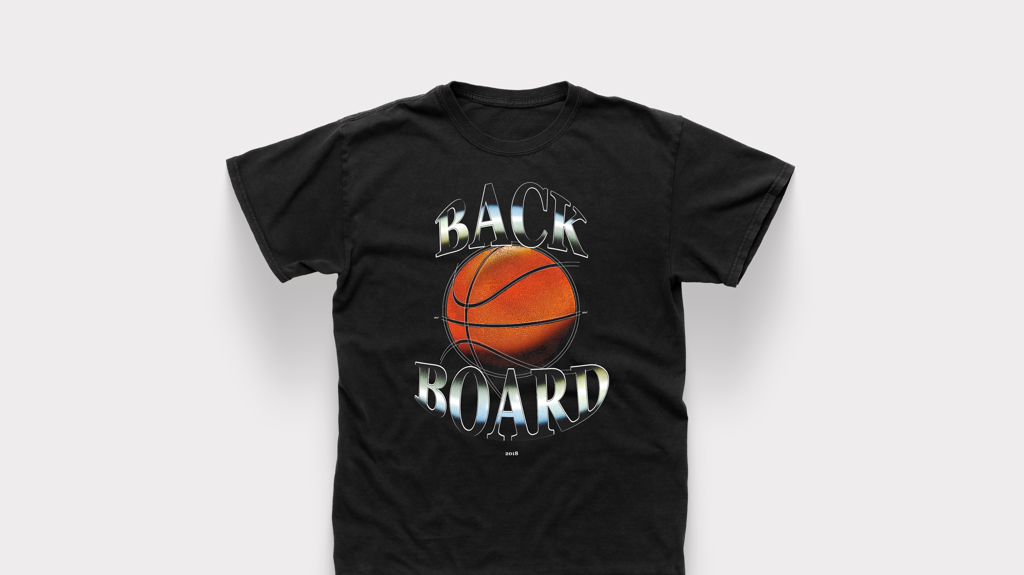 Backboard basketball t-shirt — apparel graphic design, mockup 3
