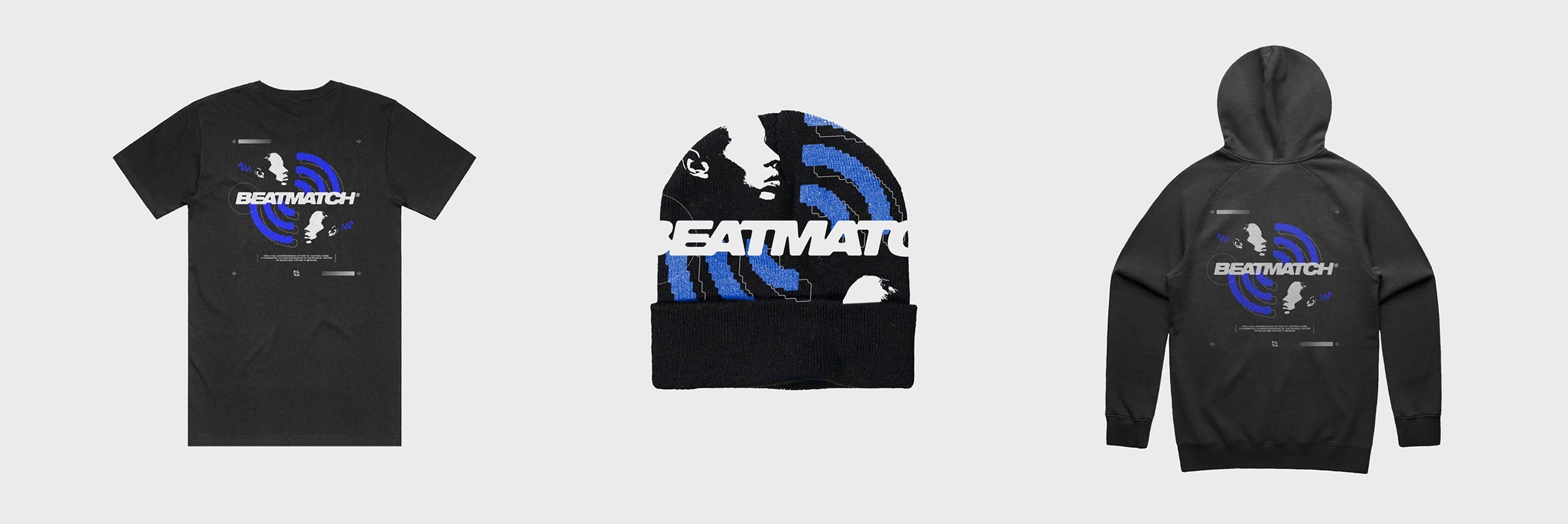 BeatMatch merchandise designs — apparel graphic design