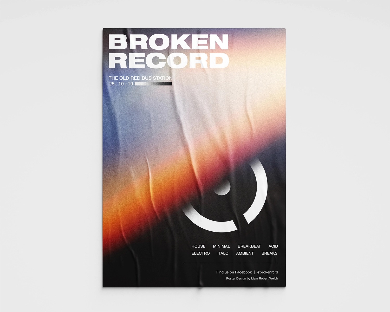 Broken Record UK event poster — layout and illustration design by Liam Robert