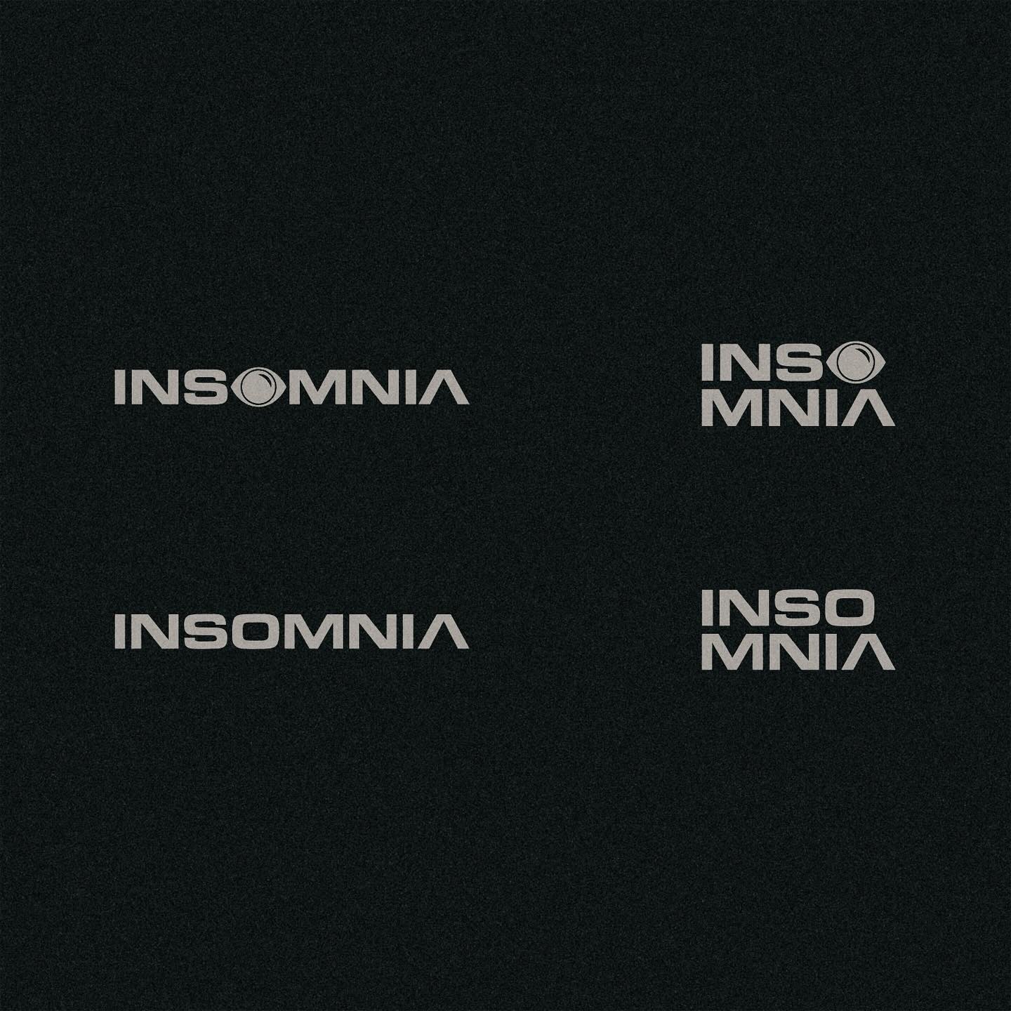 Insomnia logo variants — brand identity design