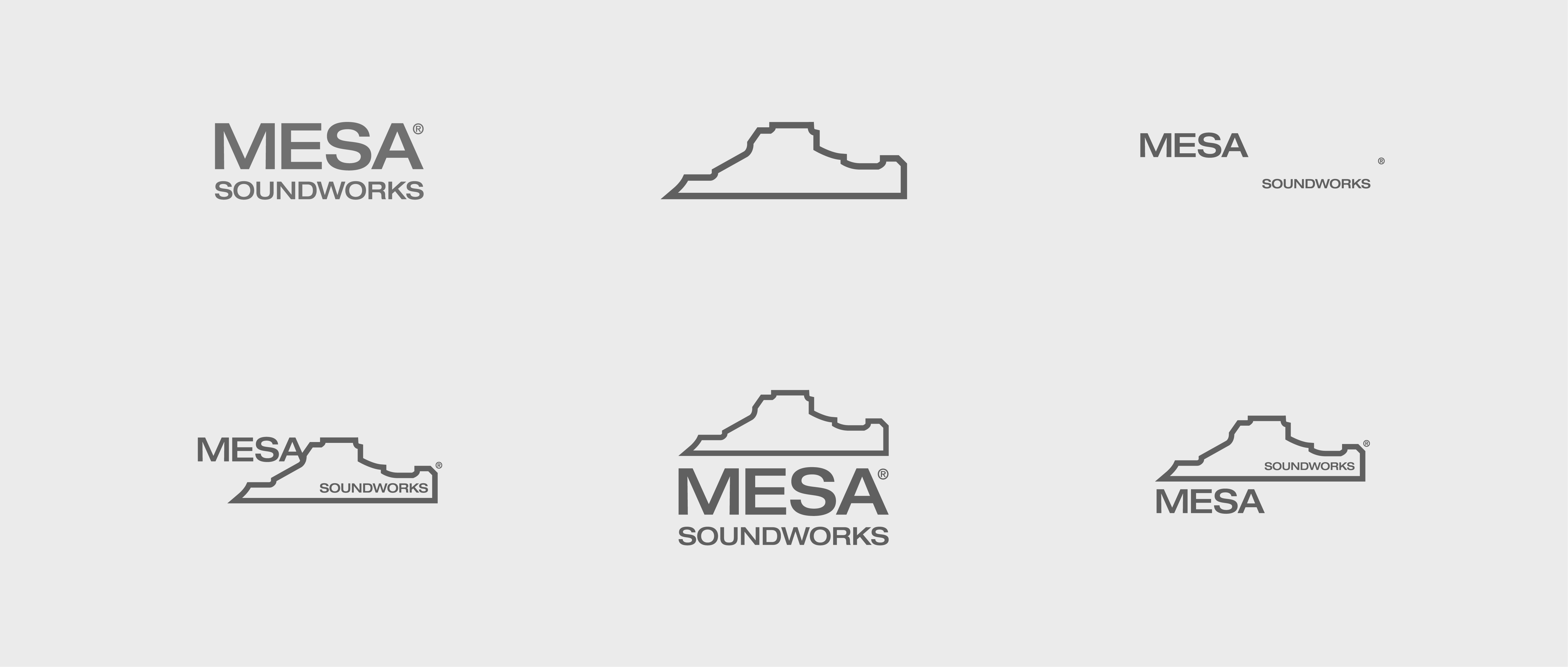 Mesa Soundworks logo variants — audio branding design