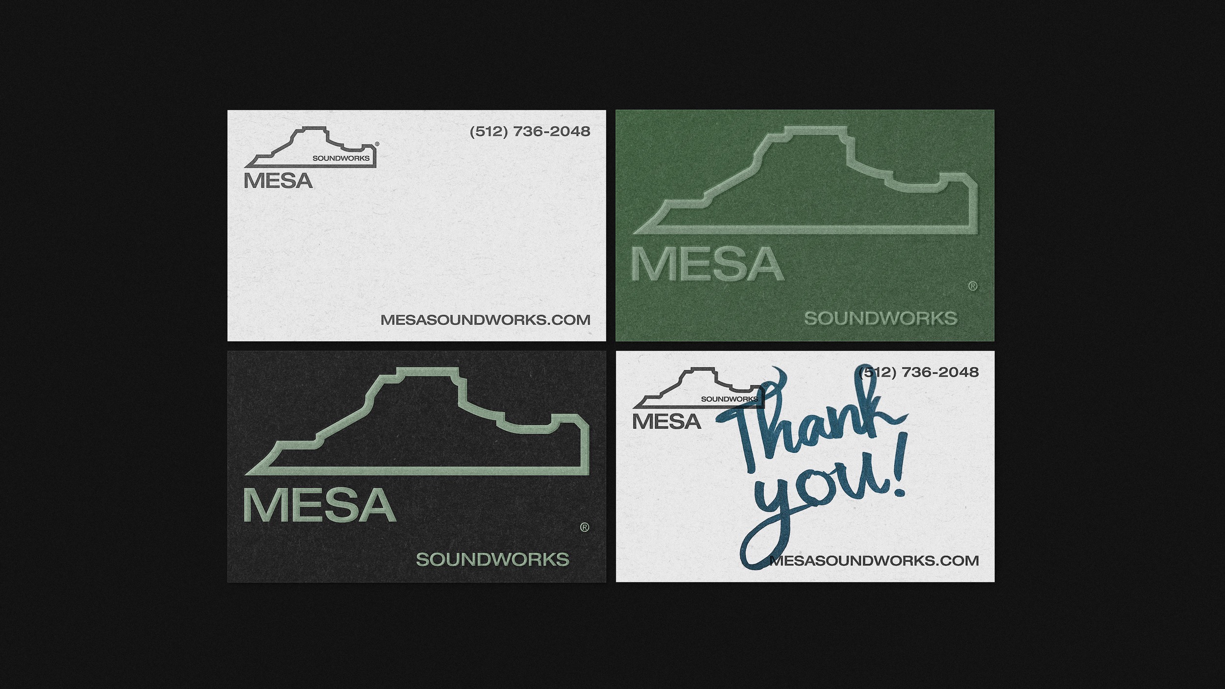Mesa Soundworks stationery — business card design