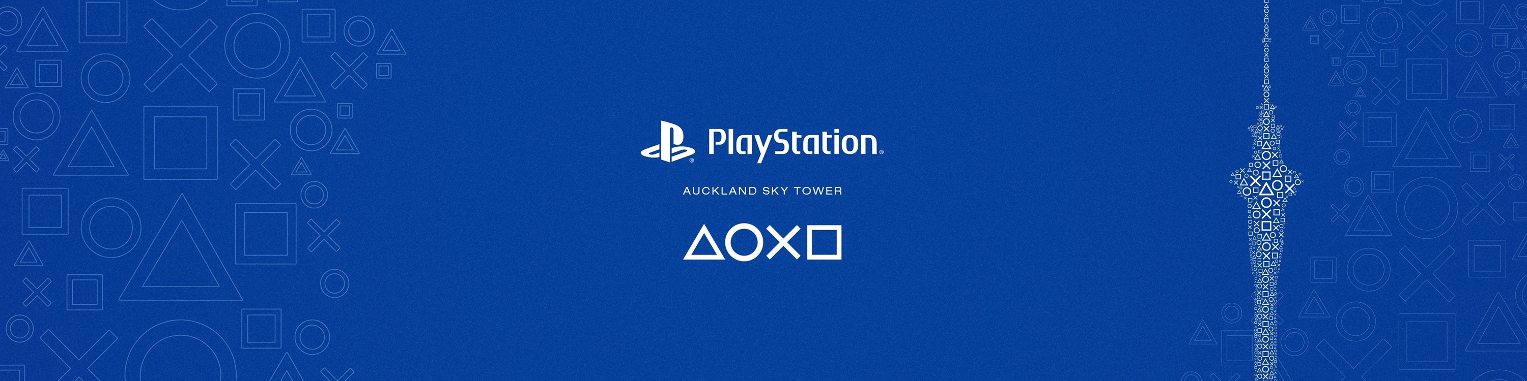 PlayStation Auckland Sky Tower projection display — graphic design by Liam Robert
