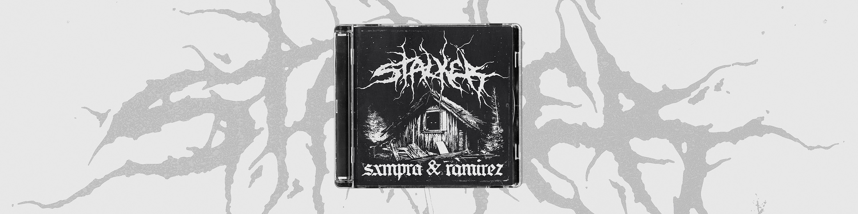 SXMPRA and Ramirez STALKER — album cover art illustration and typography by Liam Robert